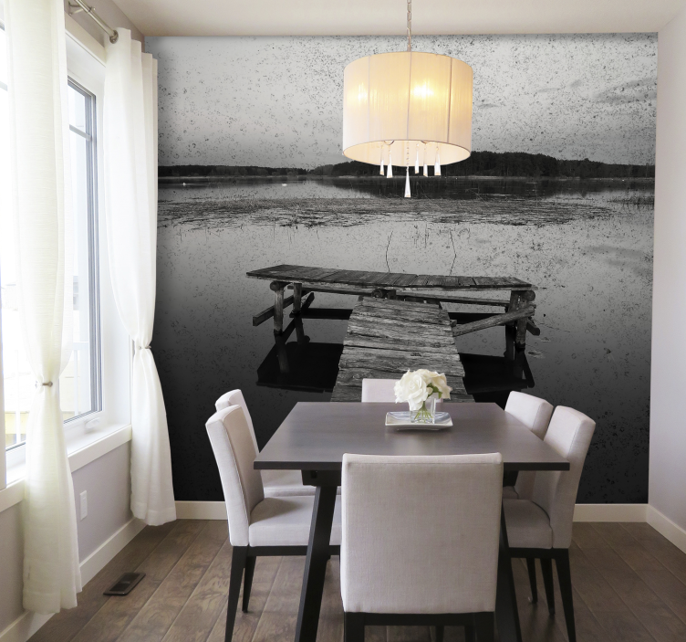 風景壁壁画美しい桟橋の映り込み - TENSTICKERS