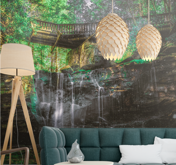 風景壁壁画美しい滝の景色 - TENSTICKERS