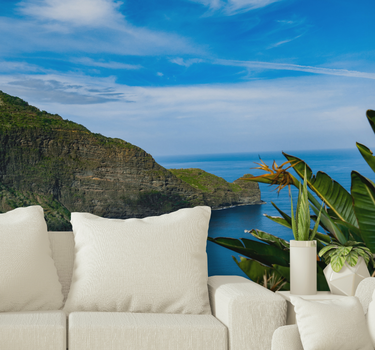 風景壁壁画海辺の山の景色 - TENSTICKERS