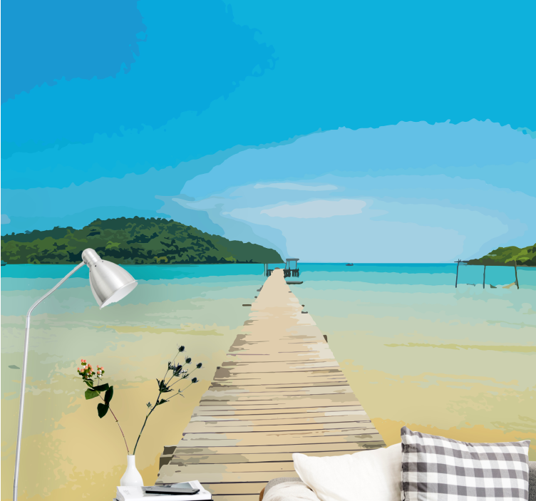 風景壁壁画穏やかな海岸の小道 - TENSTICKERS