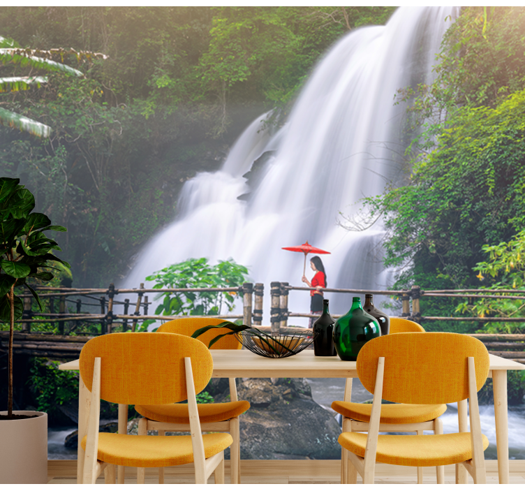 風景壁壁画穏やかな滝の風景 - TENSTICKERS