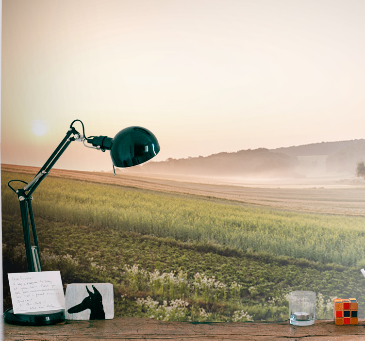 風景壁壁画穏やかな緑の草原 - TENSTICKERS