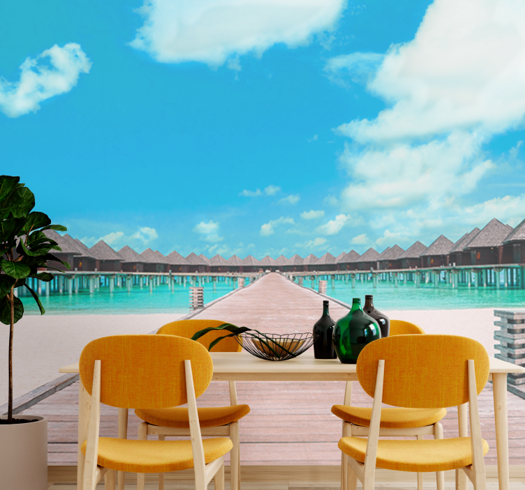 風景壁壁画トロピカルドックパスウェイ - TENSTICKERS