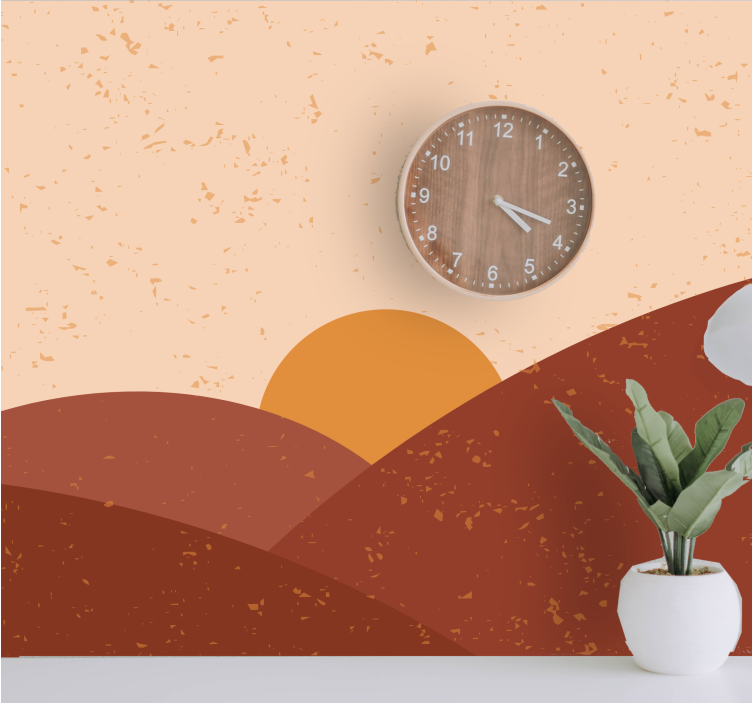 風景壁壁画夕暮れの山々の上 - TENSTICKERS