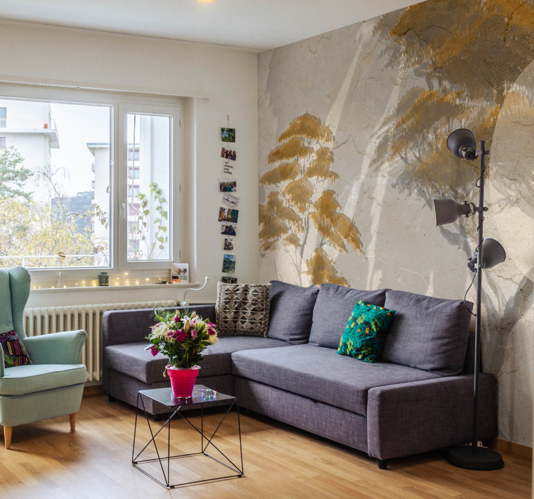 リビングルームの壁画 優雅な木のシルエット - TENSTICKERS