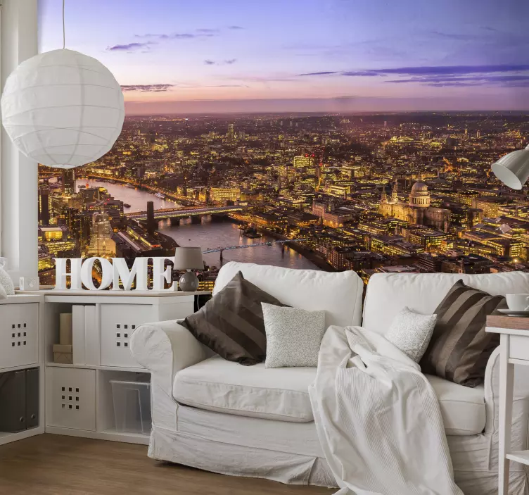 ロンドンのスカイラインの都市壁の壁画 - TENSTICKERS