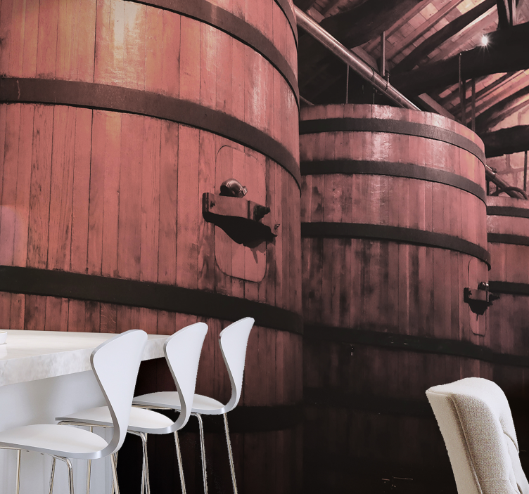 石 壁画 木樽収納 - TENSTICKERS