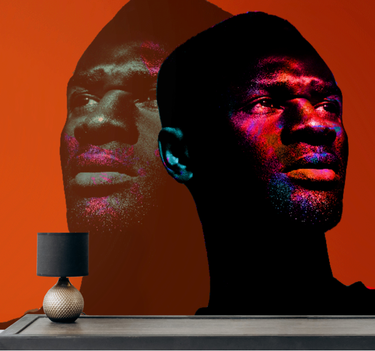 人の壁の壁画動的なポートレートシルエット - TENSTICKERS