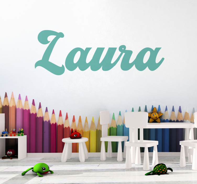 カスタマイズ可能な壁面壁画 cursiveの名前 - TENSTICKERS