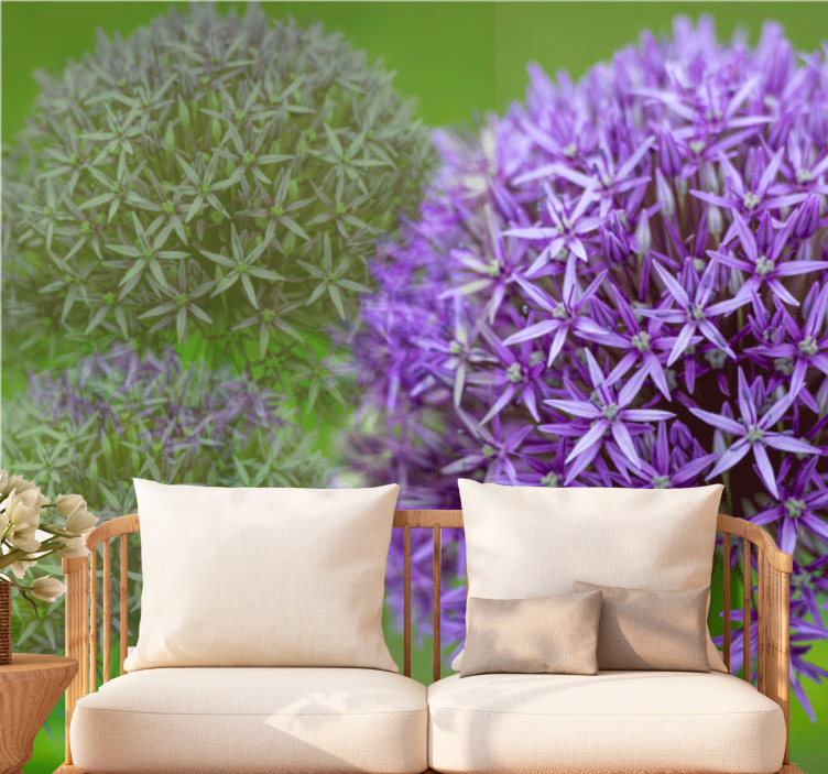 ケシの壁の壁画紫の花のアレンジメント - TENSTICKERS