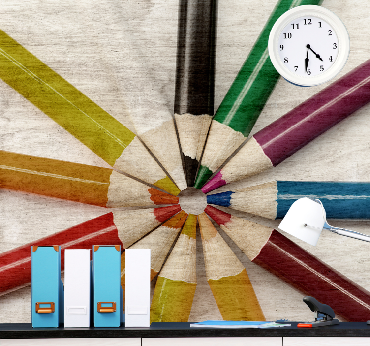 フレーズ壁画カラフルな鉛筆の配置 - TENSTICKERS