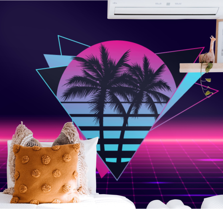 フレーズ壁画レトロパームジオメトリー - TENSTICKERS