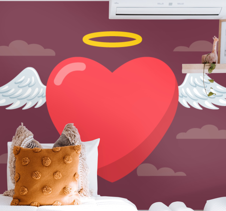 愛の壁画翼のある心 - TENSTICKERS