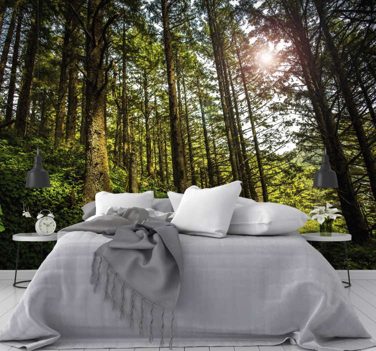 日当たりの良い森の壁画!! - TENSTICKERS