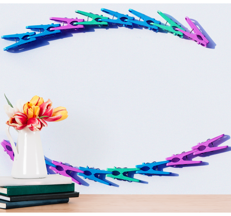 他のテクスチャとパターン 壁画 カラフルクリップアレンジメント - TENSTICKERS