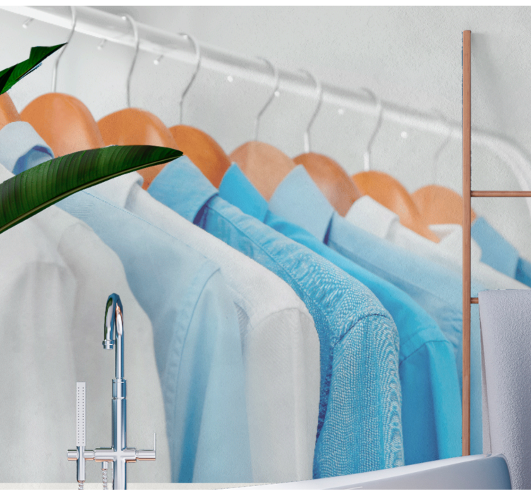 他のテクスチャとパターン 壁画 青いシャツを吊るす - TENSTICKERS