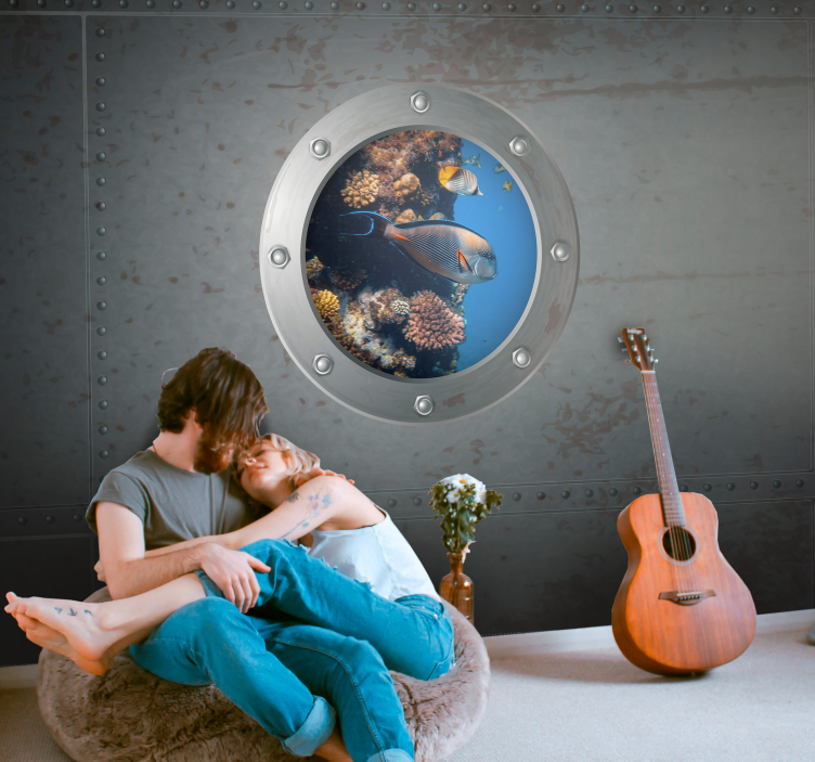 壁画 海 水中生物の景観 - TENSTICKERS