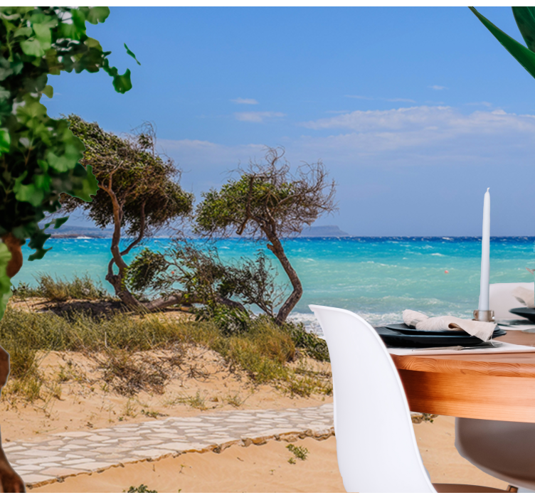 壁画 海 穏やかな風景の道 - TENSTICKERS