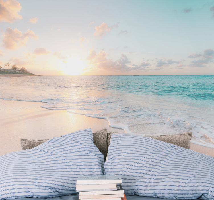 壁画 海 夕日ビーチの雰囲気 - TENSTICKERS