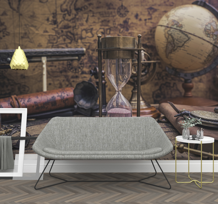 ビンテージ世界地図写真壁壁画 - TENSTICKERS