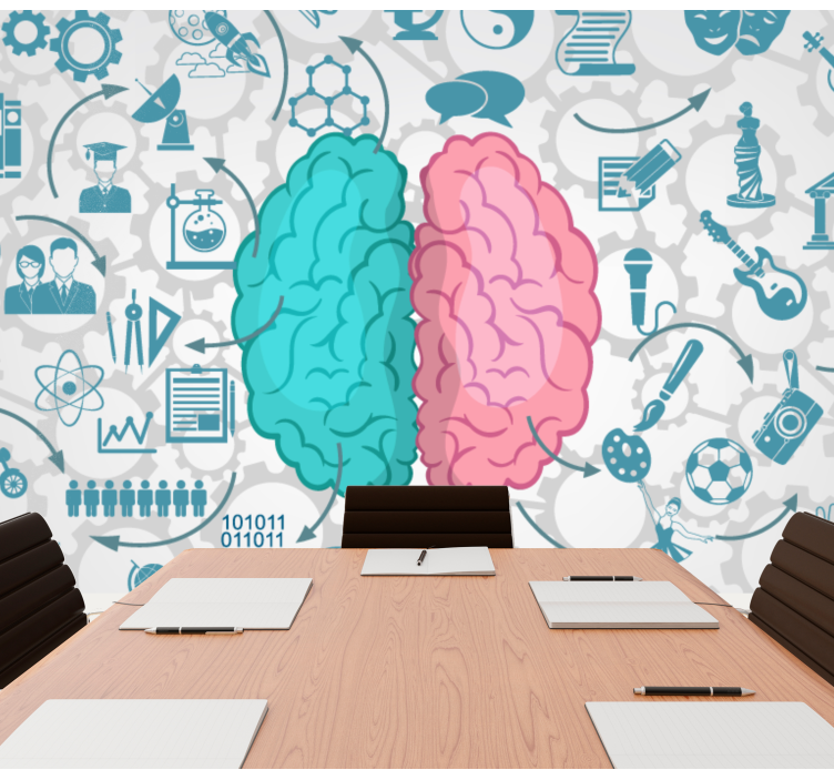 现代 壁画 創造的な脳のコンセプト - TENSTICKERS