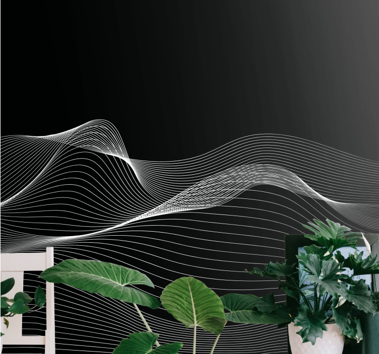 现代 壁画 エレガントな流れるライン - TENSTICKERS