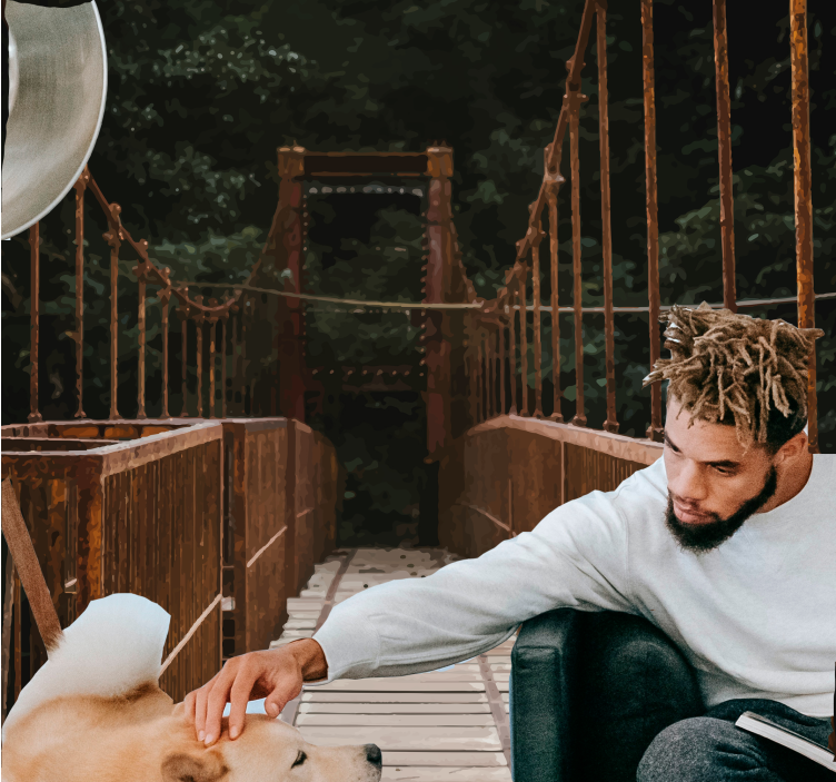 自然 壁画 自然の中の橋 - TENSTICKERS