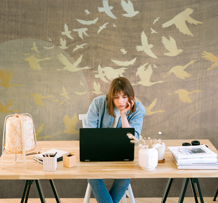 自然 壁画 鳥の飛翔 - TENSTICKERS