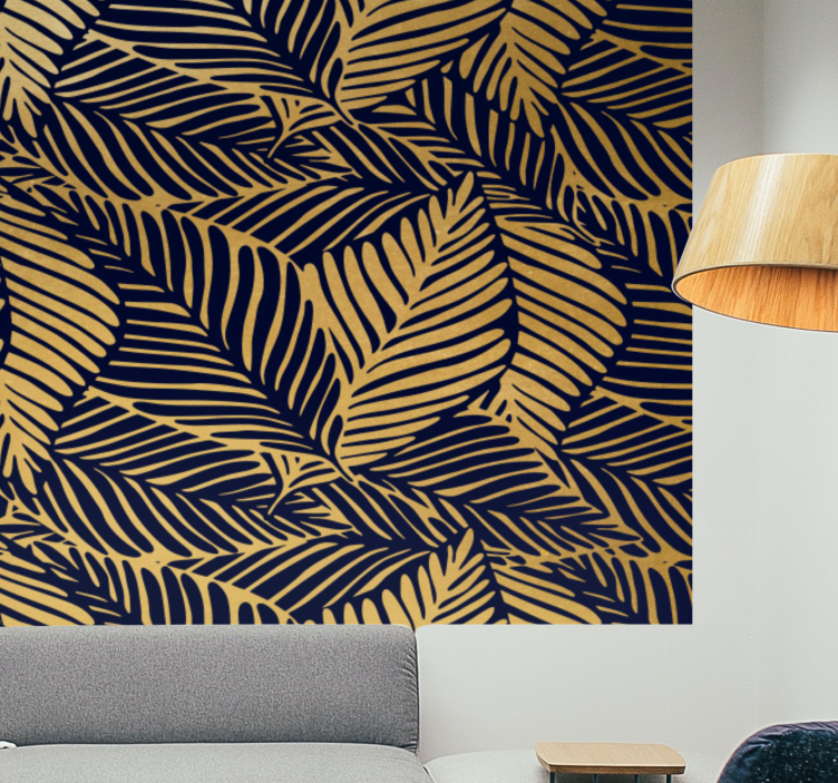 自然 壁画 詳細な葉の模様 - TENSTICKERS