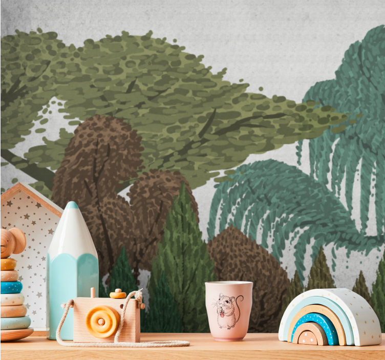 自然 壁画 鮮やかな葉の風景 - TENSTICKERS