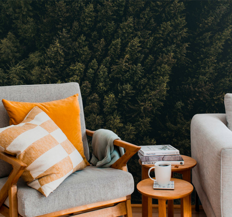 自然 壁画 緑豊かな樹冠 - TENSTICKERS