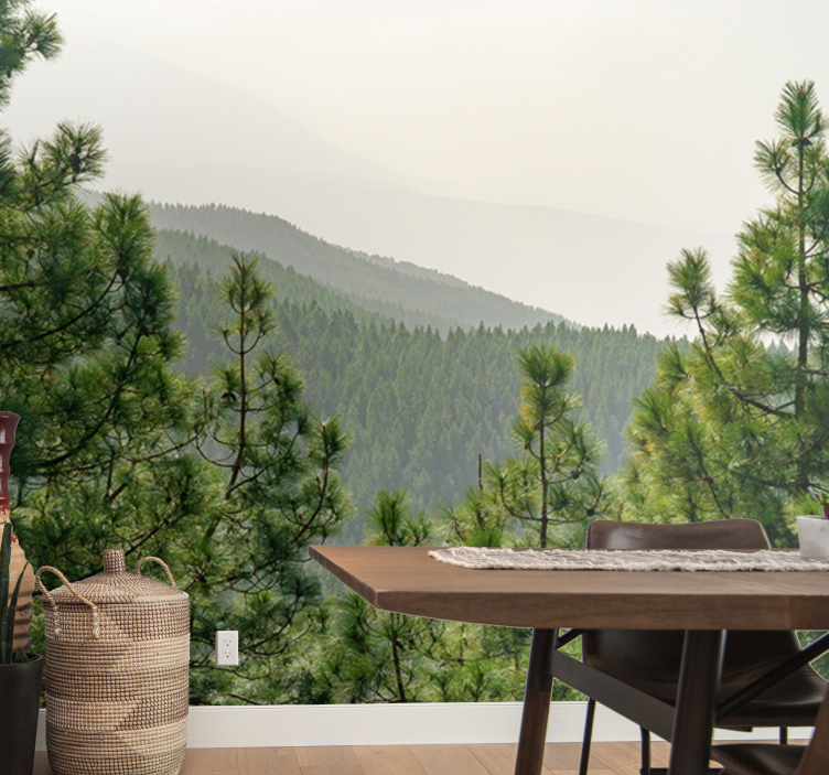 自然 壁画 緑豊かな風景 - TENSTICKERS