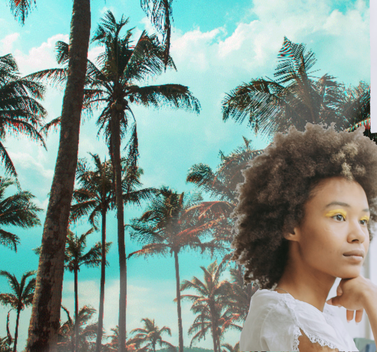 自然 壁画 パームツリーの楽園 - TENSTICKERS