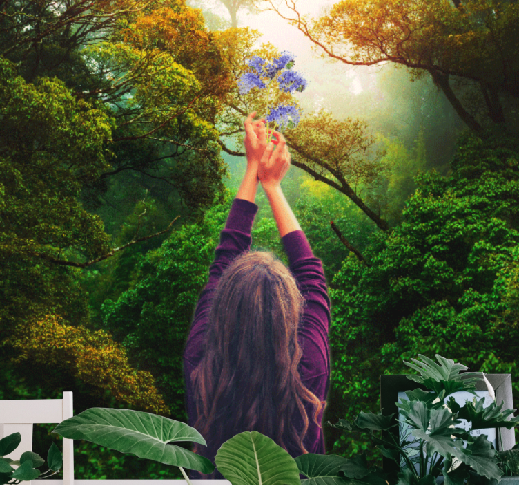 自然 壁画 花を求めて - TENSTICKERS