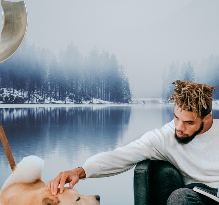 自然 壁画 穏やかな湖畔の風景 - TENSTICKERS