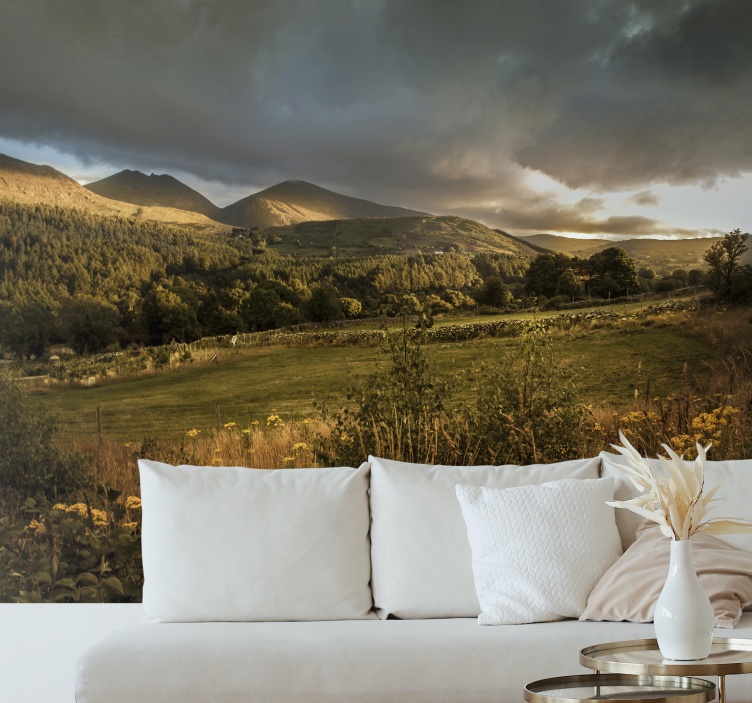 自然 壁画 穏やかな山の風景 - TENSTICKERS