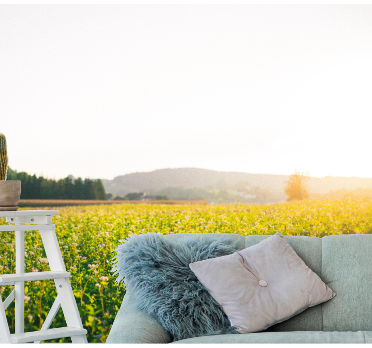 自然 壁画 穏やかな草原の風景 - TENSTICKERS