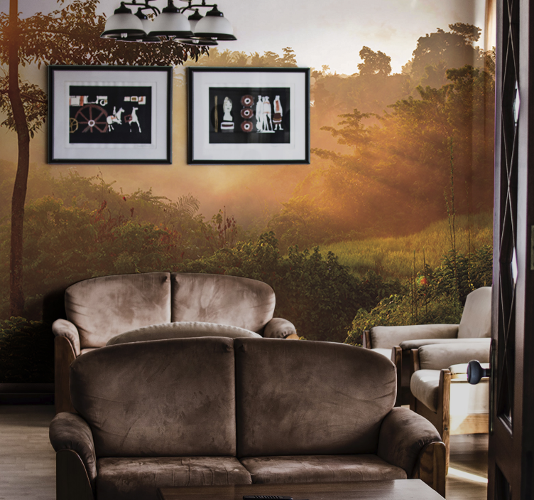 自然 壁画 穏やかな森の風景 - TENSTICKERS