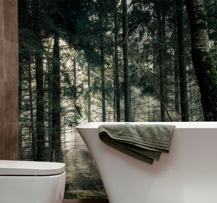 自然 壁画 穏やかな森の眺め - TENSTICKERS