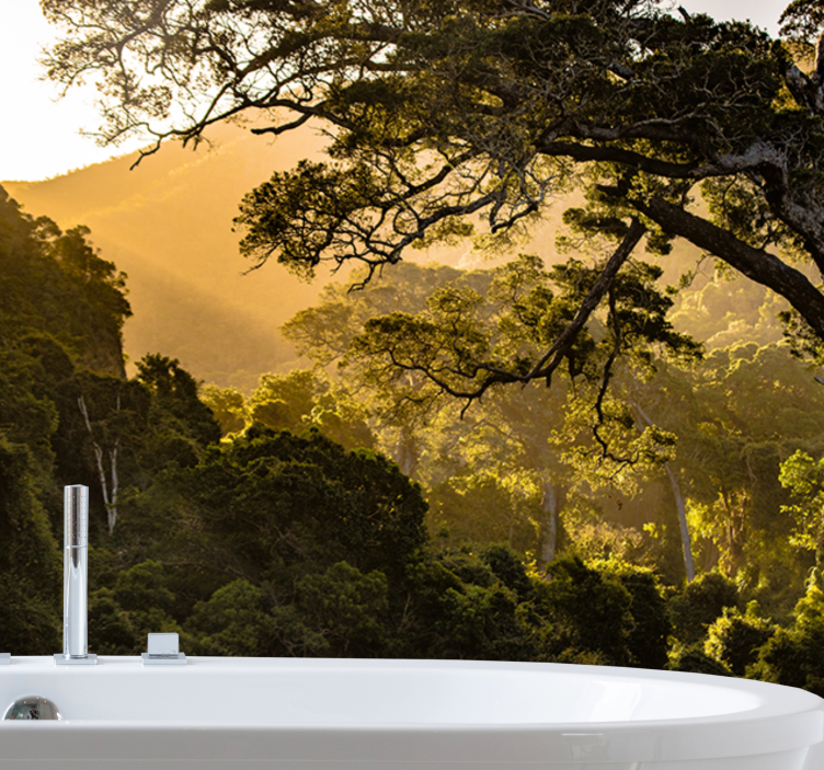 自然 壁画 緑豊かな森の風景 - TENSTICKERS