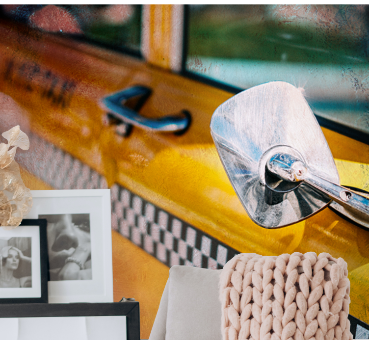 ニューヨークの壁画アイコニックイエロータクシー - TENSTICKERS