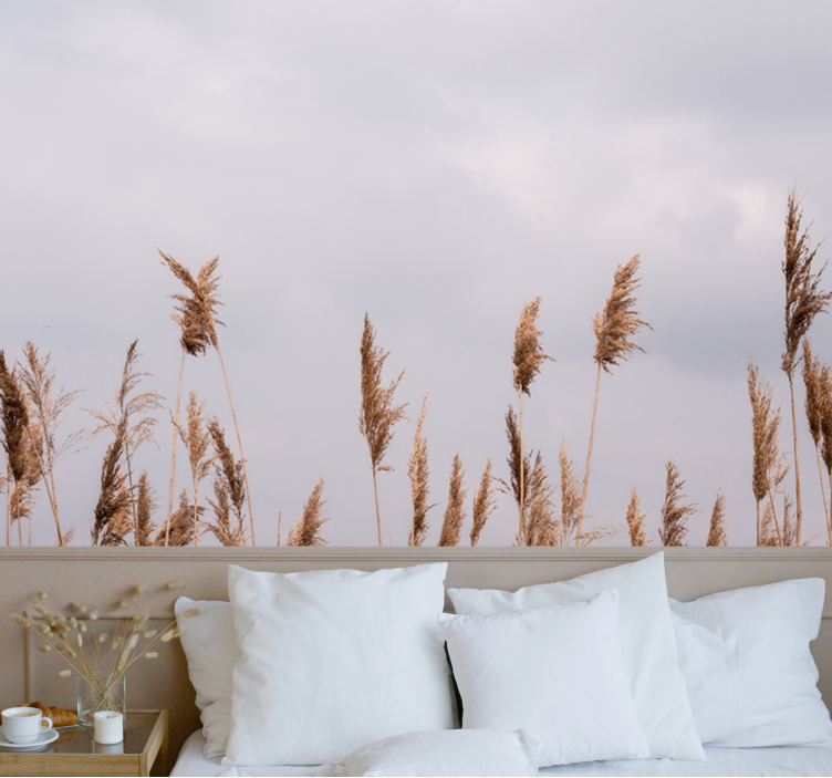 壁画 木 背の高い草のシルエット - TENSTICKERS