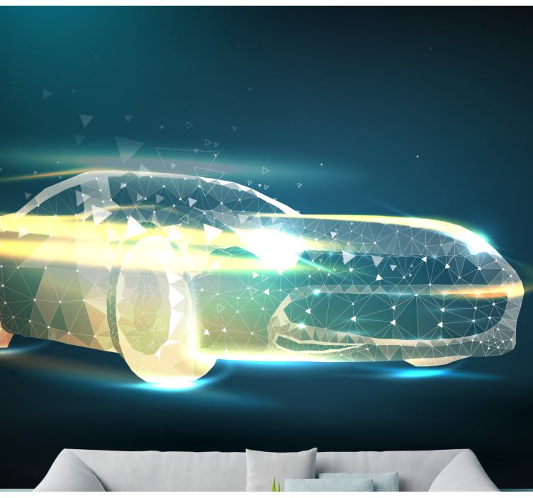 車 壁画 幾何学的な車の動き - TENSTICKERS