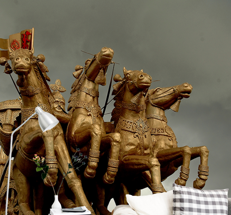 車 壁画 歴史的な戦車の馬 - TENSTICKERS