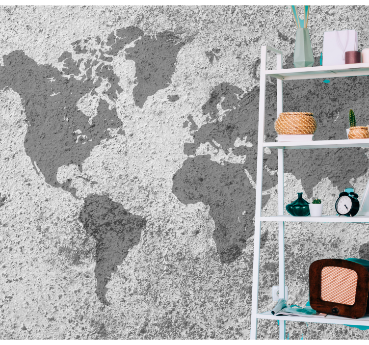 世界 壁画 芸術的な地球儀マップ - TENSTICKERS