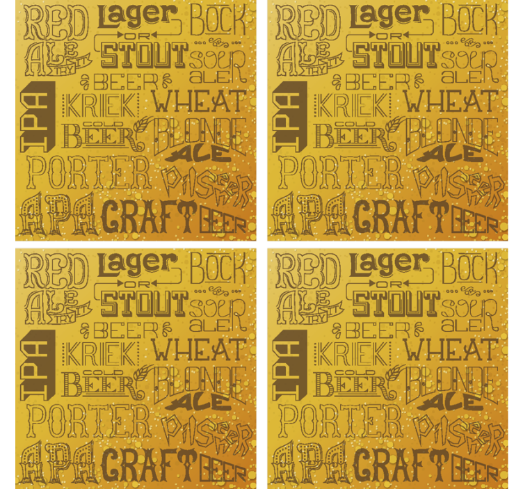 さまざまなビールの種類バーコースター - TENSTICKERS
