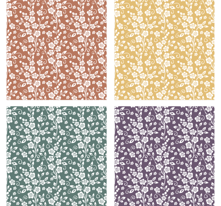 エレガントな花柄コースター - TENSTICKERS