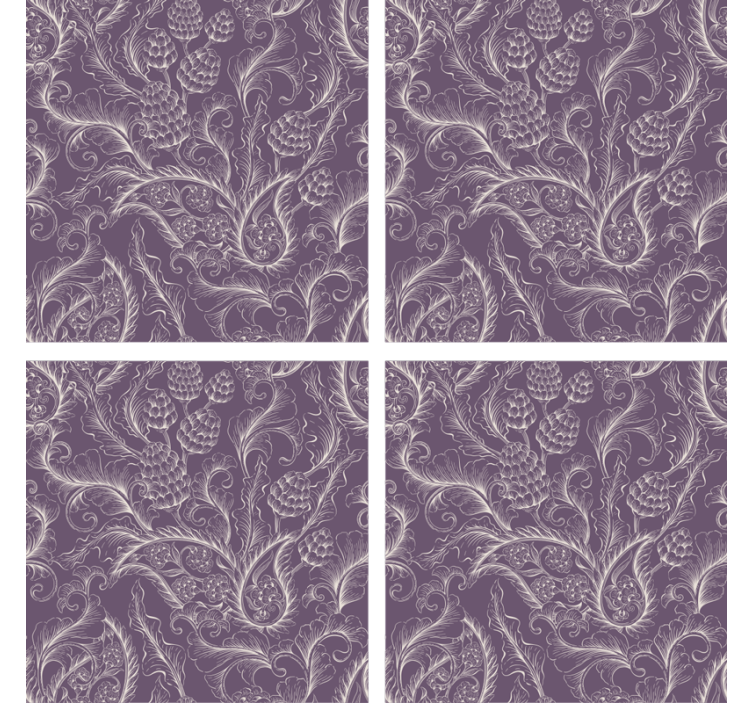 繊細なヴィンテージ花柄ペイズリーコースター - TENSTICKERS