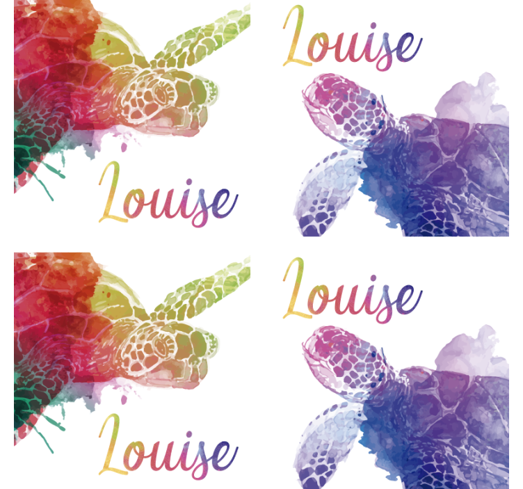名前のカラフルなタートルコースター - TENSTICKERS