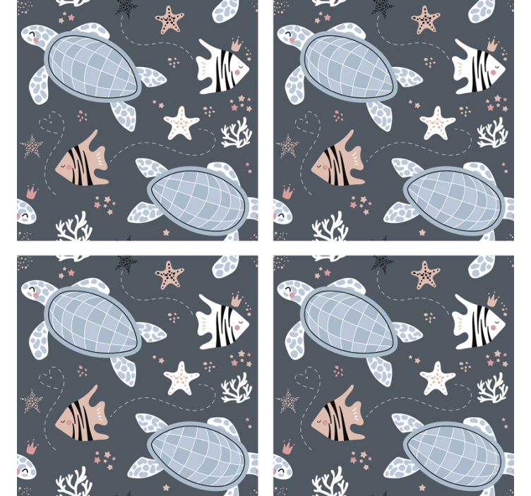 コースター フリーク 海の生き物パターン - TENSTICKERS